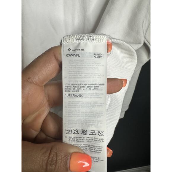 Ripcurl Riptide Relaxed Crew Neck Sweatshirt, Optical White Women's Small NWT - Picture 10 of 11